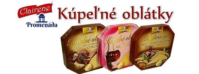 Promenáda Kúpeľné oblátky, s označením DE LUXE, Trojhránky, rezané oblátky